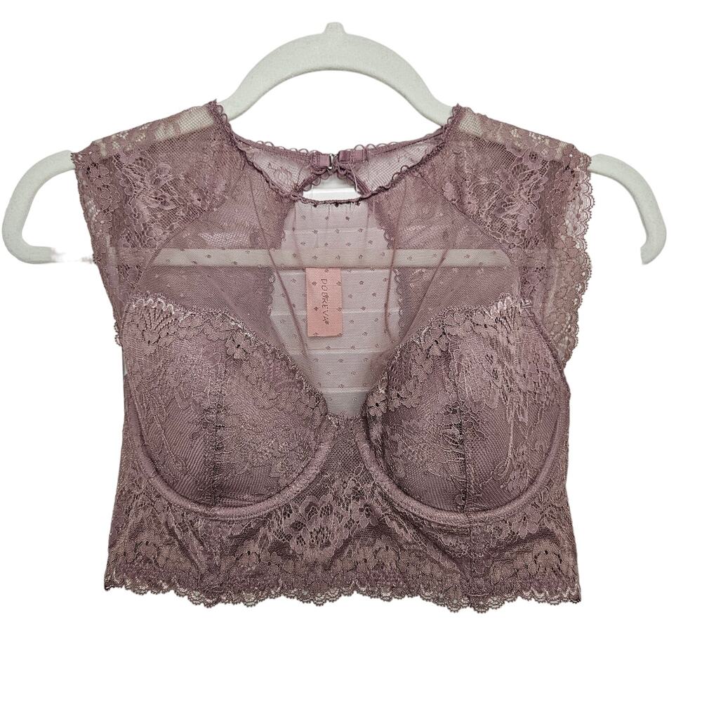 Dobreva NWT Women's Lace Corset Bralette Bustier Bra Size 34D Romantic Coquette